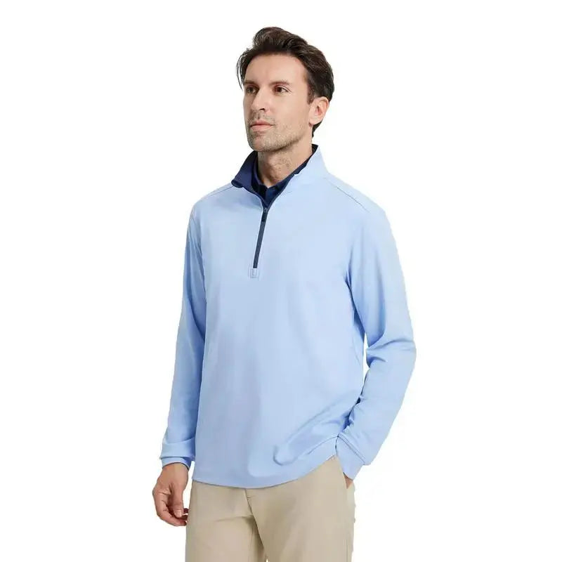 Men's Solid Quarter Zip Golf Pullover