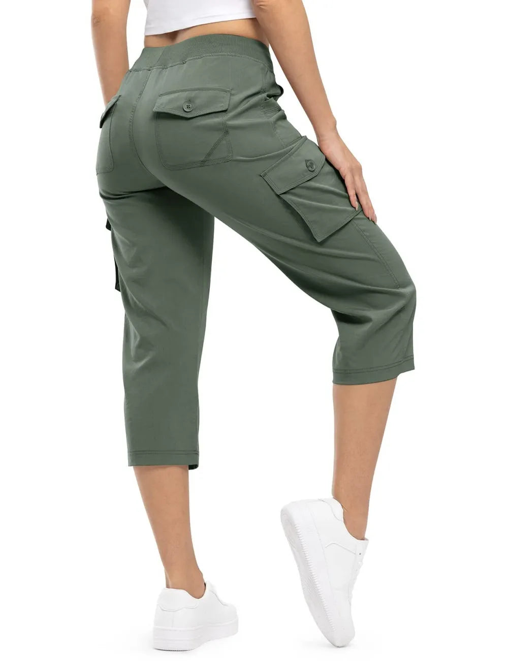🔥Women's Cargo Capris Lightweight Hiking Pants Shorts Cropped Cotton