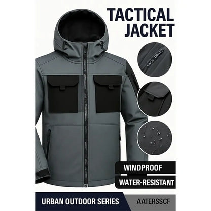 Men's Hooded Work Jacket, Waterproof & Windproof Outdoor Workwear Coat
