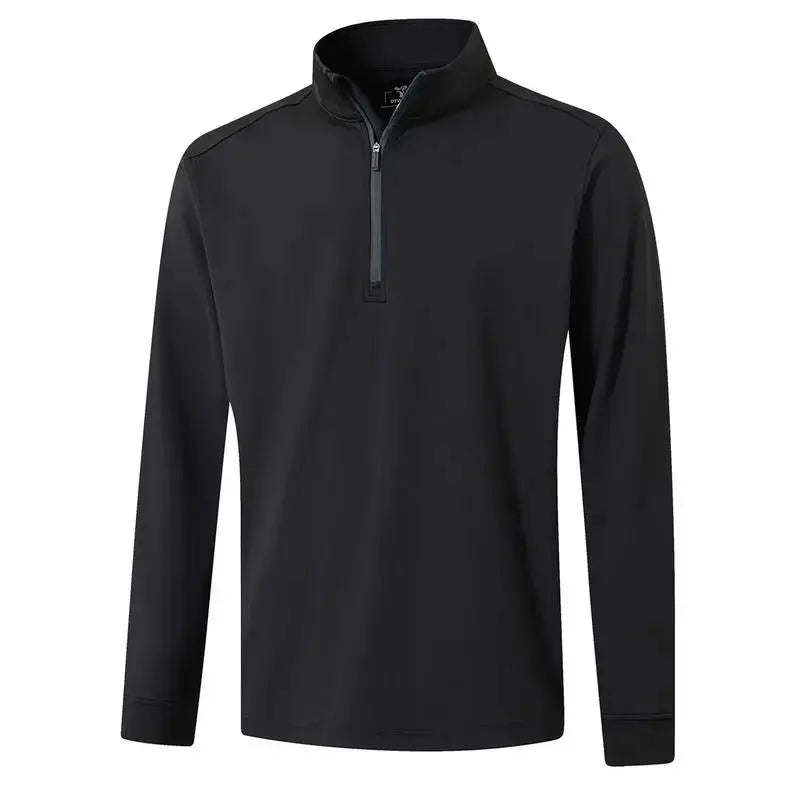 Men's Solid Quarter Zip Golf Pullover