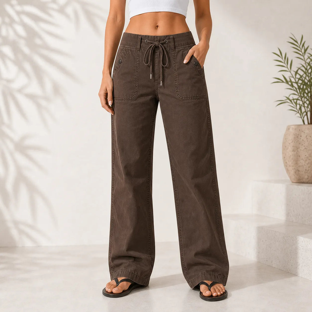 ⚡FINAL SALE⚡- Women's High Stretch Mid Rise Straight Pants