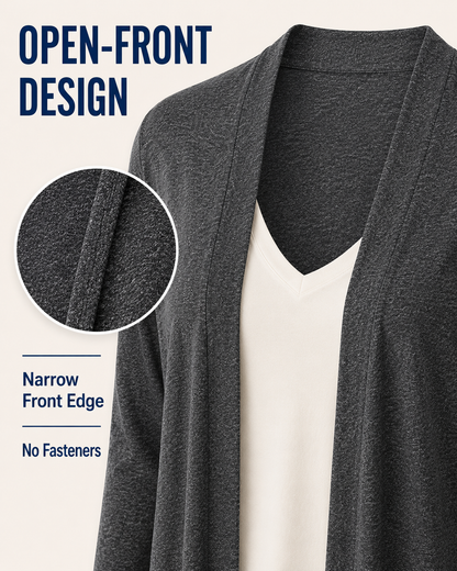 Women's Lightweight Open-Front Longline Cardigan Bundles