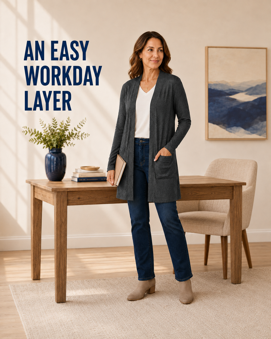 Women's Lightweight Open-Front Longline Cardigan Bundles