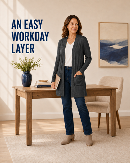 Women's Lightweight Open-Front Longline Cardigan Bundles
