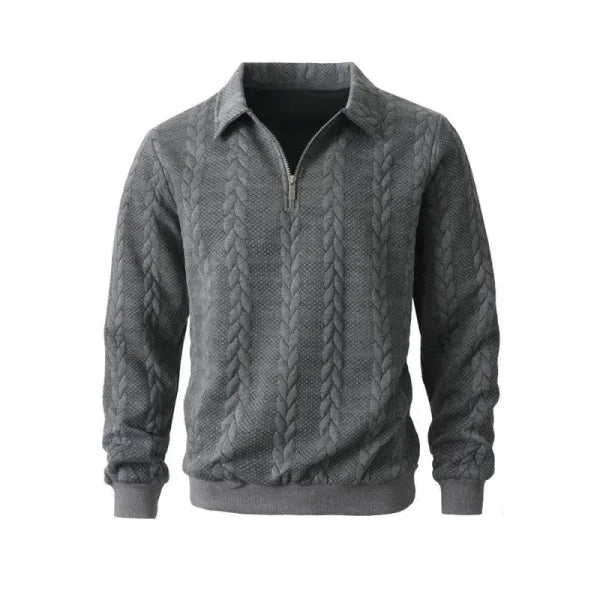 Men's Fall Winter Outfits Knitted Polo Neck Long Sleeve Sweatshirt for Daliy Wear