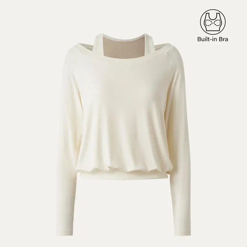 Women's Heat-Tech Multi-Wear Layering Bra Top - Long-Sleeves Minimalist Design
