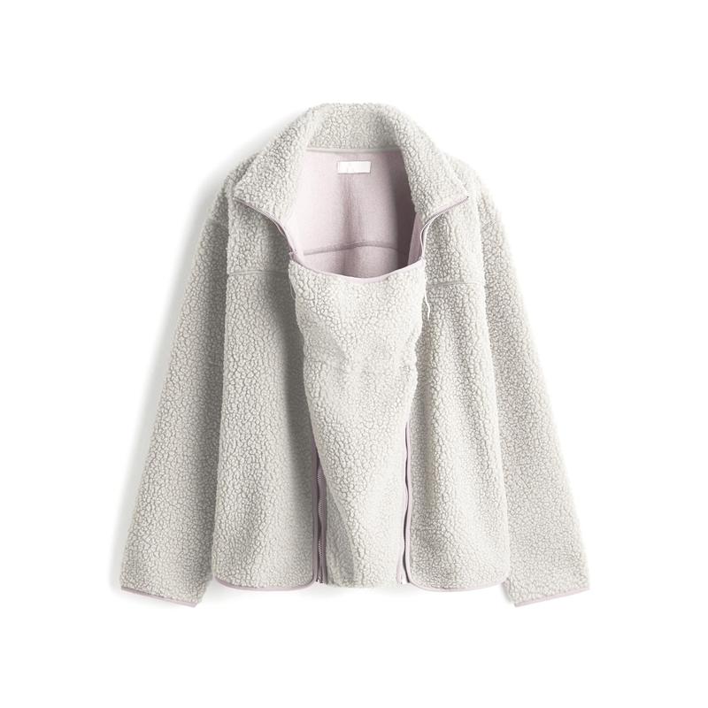 Women's 2-in-1 Hip-Length Casual Sports Outerwear Coat, Soft Teddy Fleece Long-Sleeve Zippered Top with Pocket