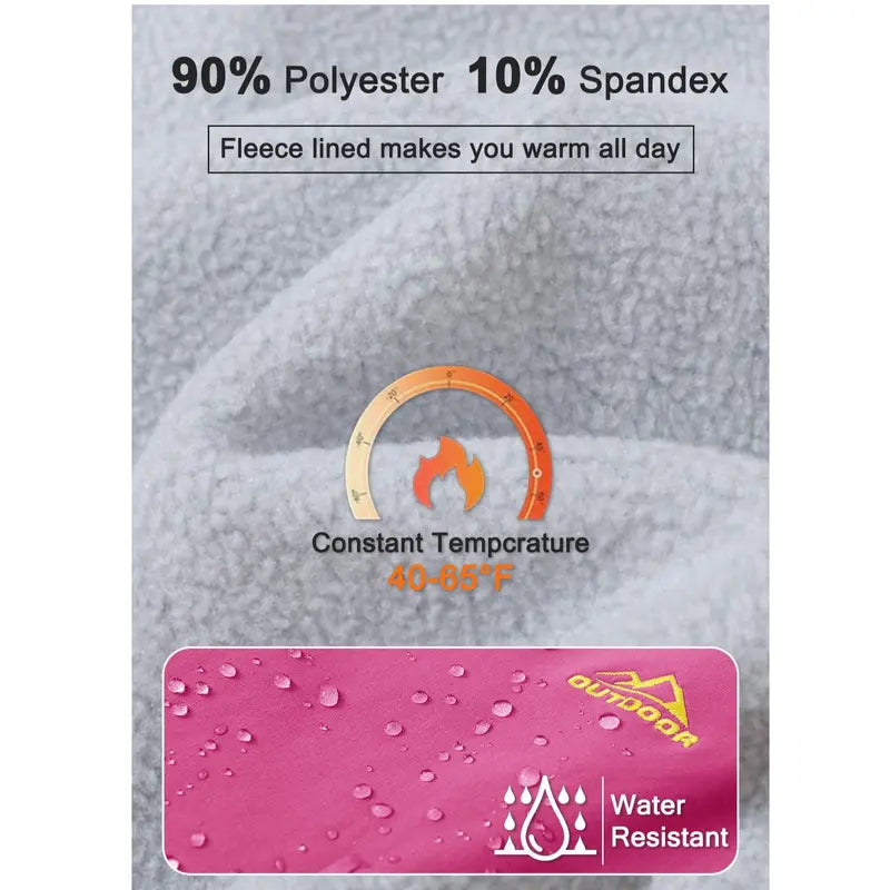 Women's Waterproof Insulated Snow Pants - Women's Clothes Fitted Cut Polyester Blend Cargo Jogger Pants with Zip,