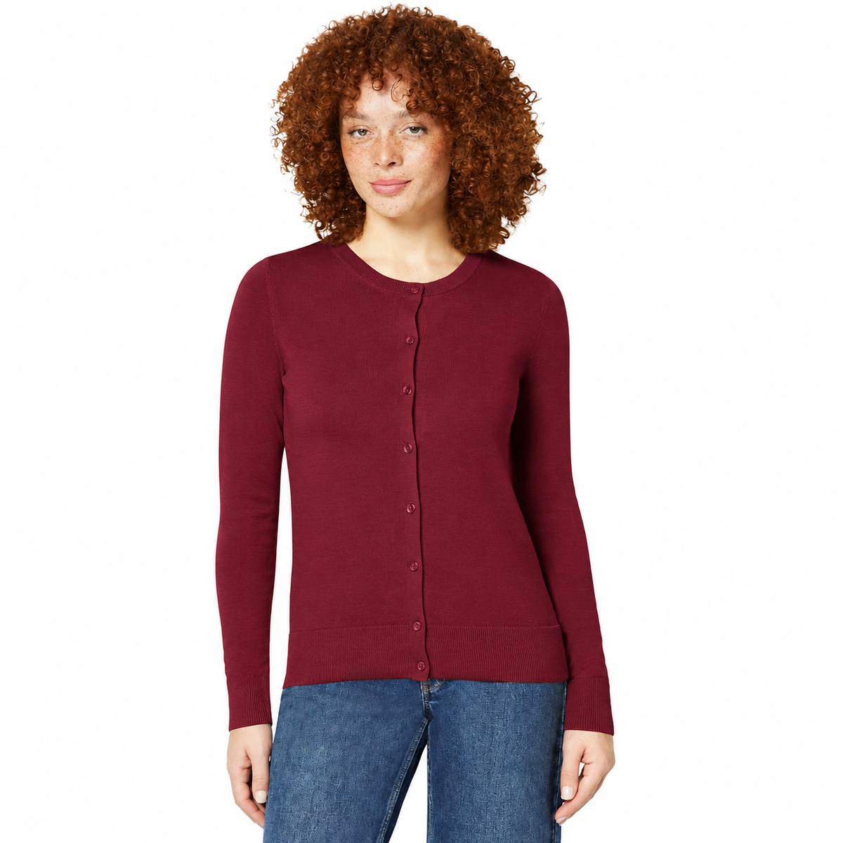 Women's Soft Fine-Knit Button-Front Cardigan