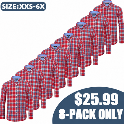 Clearance sale! Men's Plaid Button Down Shirts Cotton Long Sleeve Dress Shirts Regular Fit Gingham Shirts