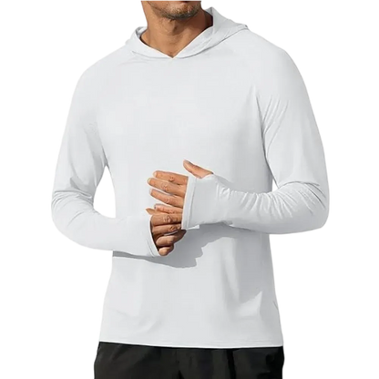 Men's Athletic Hooded Long Sleeves-Quick Dry Running Shirts