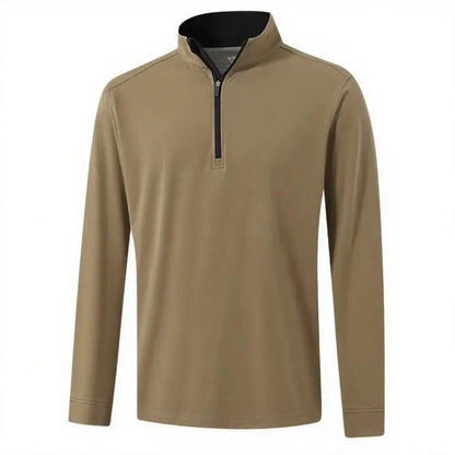 Men's Solid Quarter Zip Golf Pullover