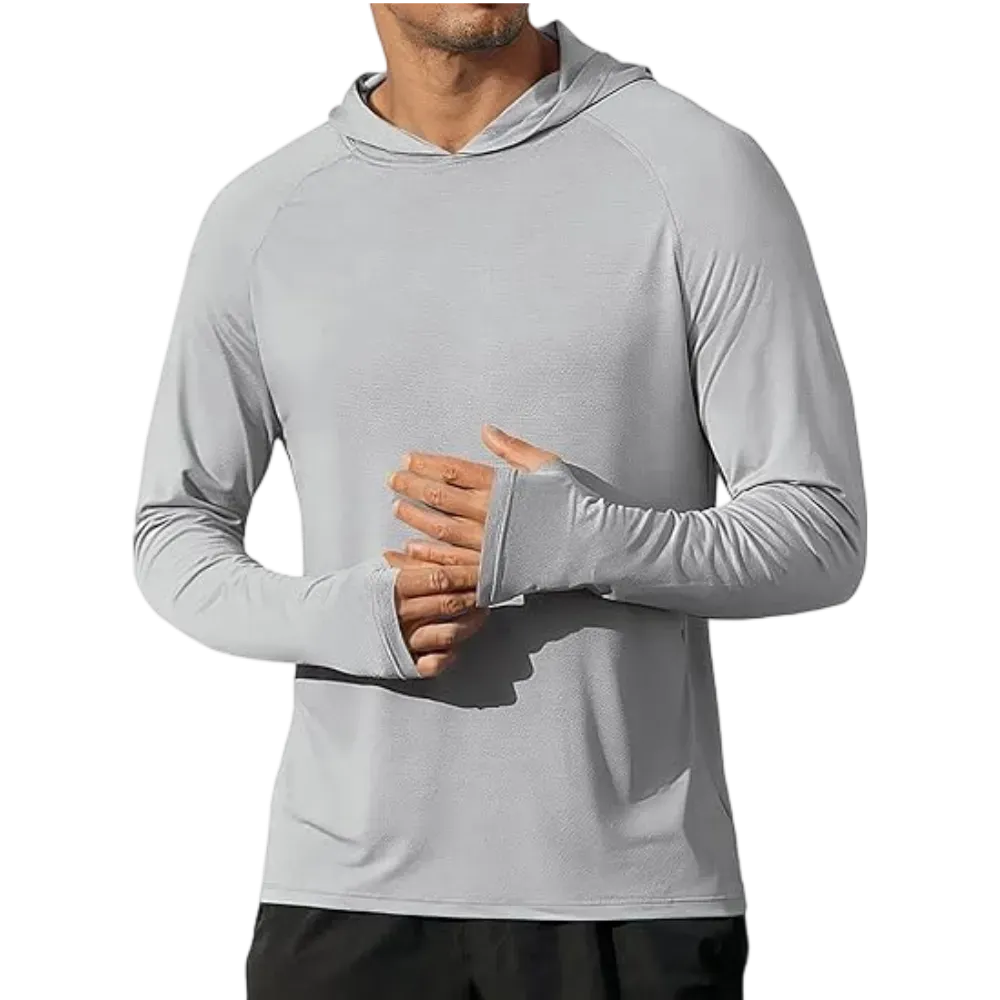 Men's Athletic Hooded Long Sleeves-Quick Dry Running Shirts
