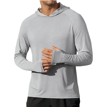 Men's Athletic Hooded Long Sleeves-Quick Dry Running Shirts
