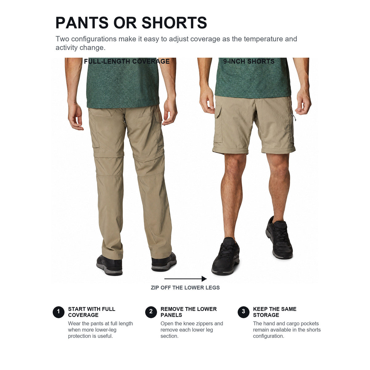 Men's Convertible Stretch Cargo Hiking Pants