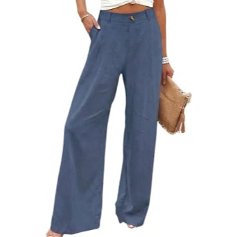 ⚡LAST 2 DAYS⚡- Women’s Casual High Waist Linen Wide Leg Trousers