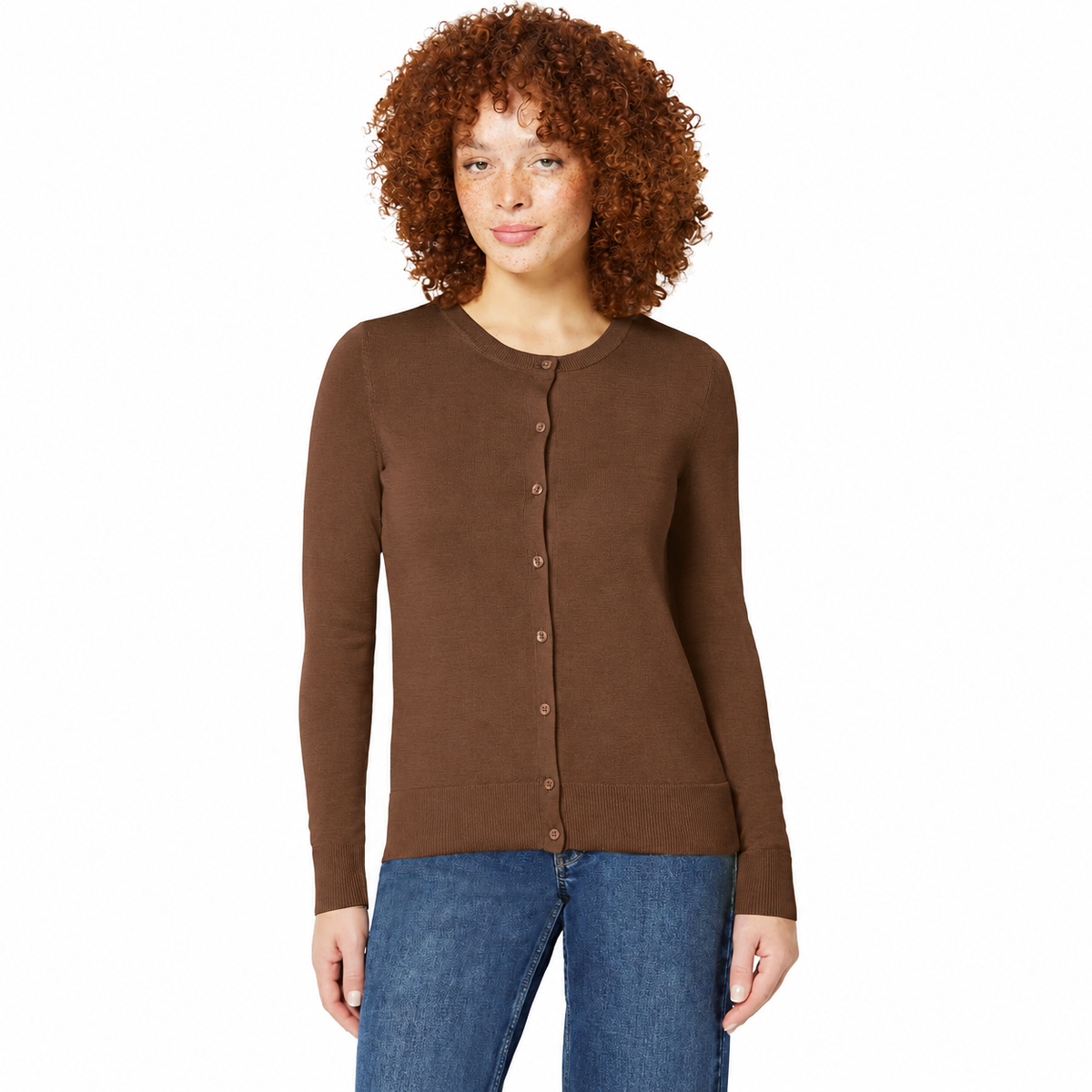 Women's Soft Fine-Knit Button-Front Cardigan
