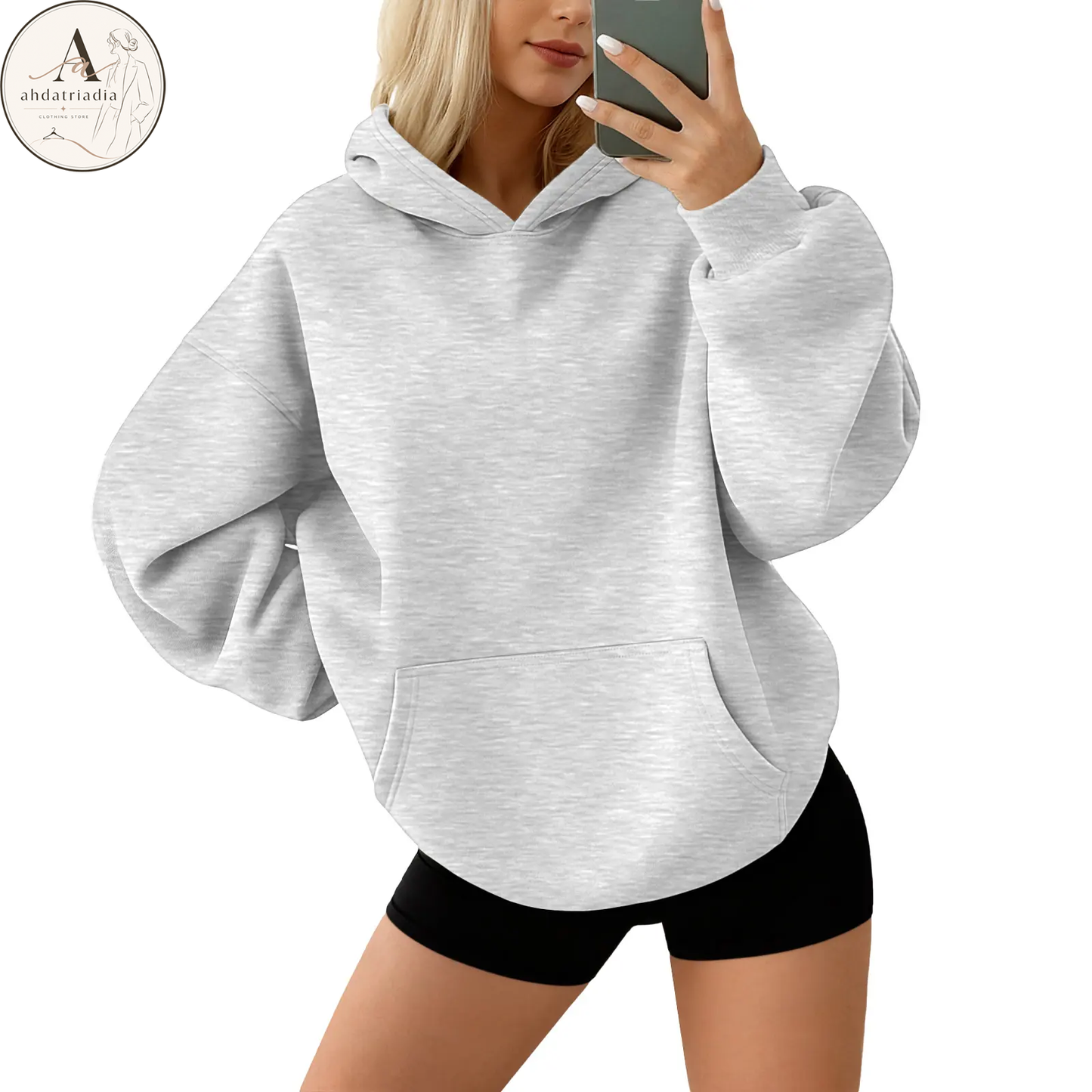 Women's oversized fleece hoodie with pockets