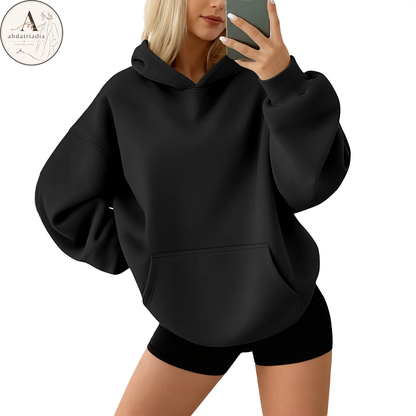 Women's oversized fleece hoodie with pockets