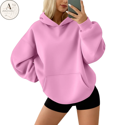 Women's oversized fleece hoodie with pockets