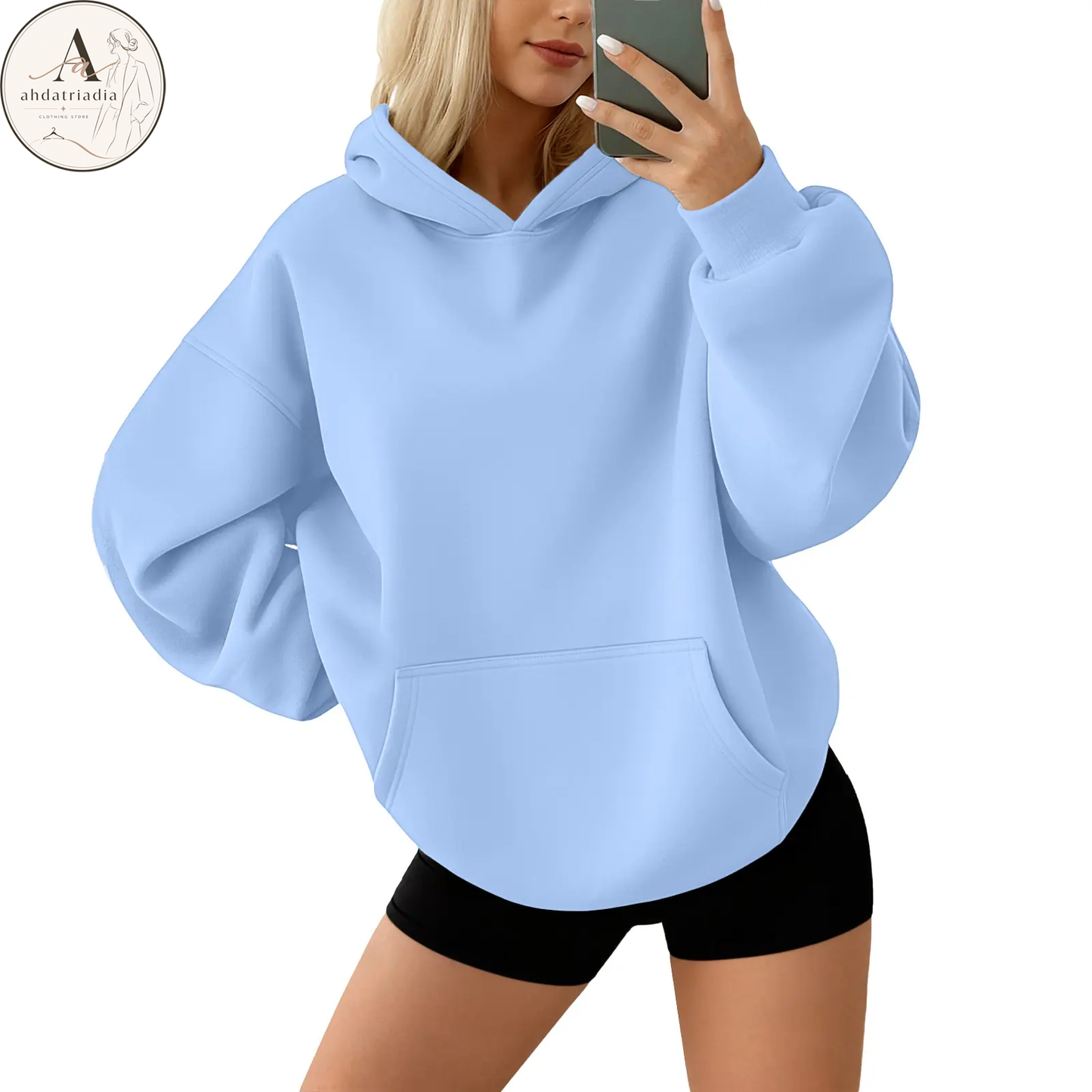 Women's oversized fleece hoodie with pockets