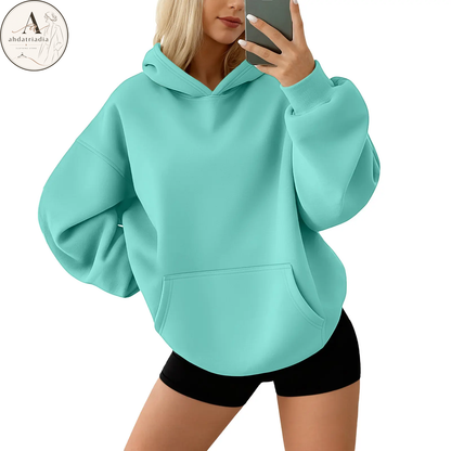 Women's oversized fleece hoodie with pockets