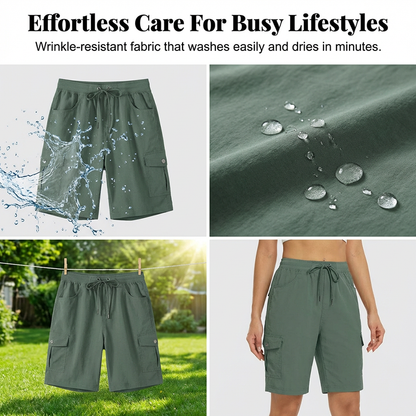 Women's Quick-Dry Cargo Shorts with Pockets