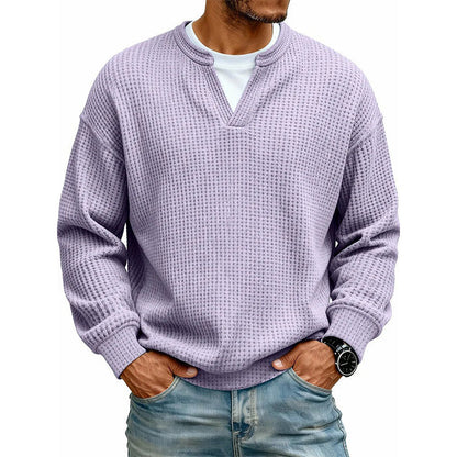 Timeless Comfort | Men's Textured Waffle Layered-Look Long-Sleeve Tee