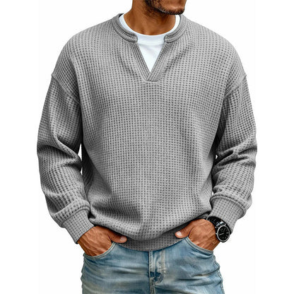 Timeless Comfort | Men's Textured Waffle Layered-Look Long-Sleeve Tee