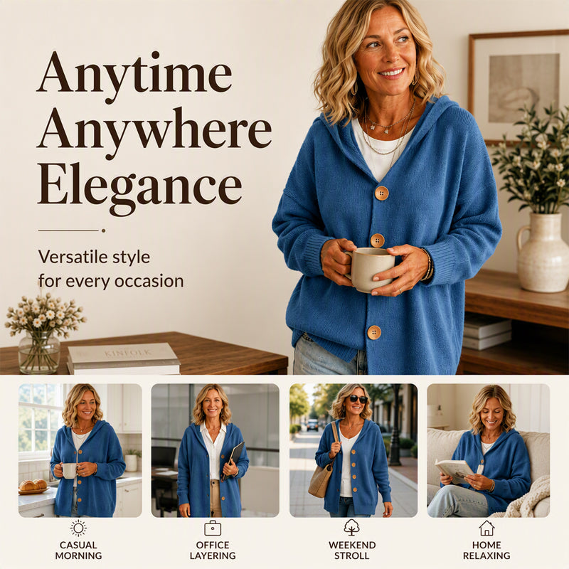 ☁️ Everyday comfort | Women's hooded sweater and cardigan