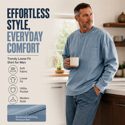 👕Men's Loose-Fit Long Sleeve T-Shirt – Everyday Comfort & Effortless Style