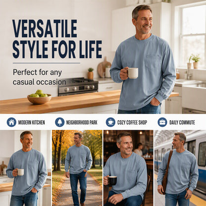 👕Men's Loose-Fit Long Sleeve T-Shirt – Everyday Comfort & Effortless Style