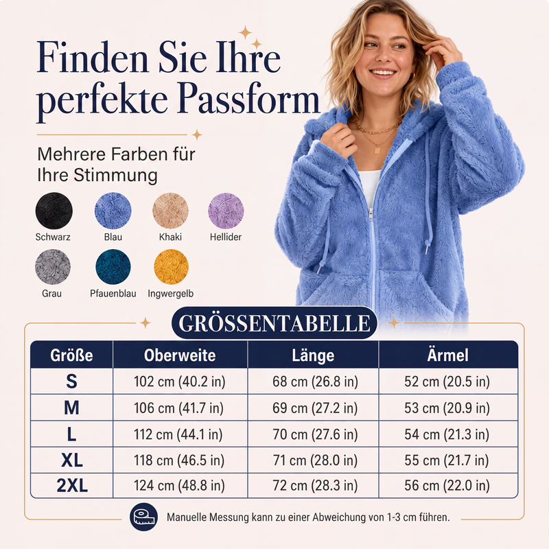 🎉✨Damen Kapuzenjacke aus kuscheligem, flauschigem Material
