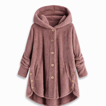 🌸Loose Plus-Size, Durable & Versatile🧥 Women's Fleece Hooded Coat