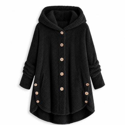 🌸Loose Plus-Size, Durable & Versatile🧥 Women's Fleece Hooded Coat