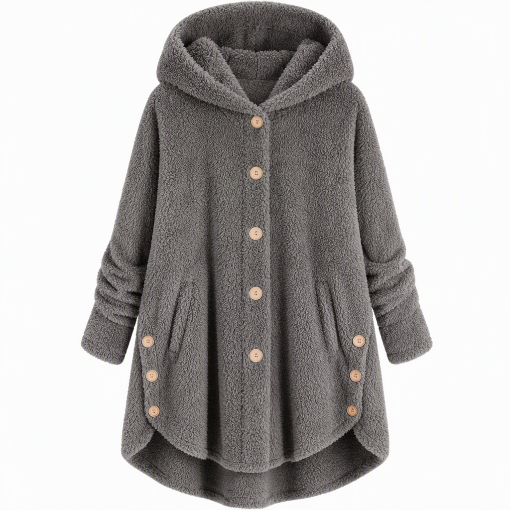 🌸Loose Plus-Size, Durable & Versatile🧥 Women's Fleece Hooded Coat