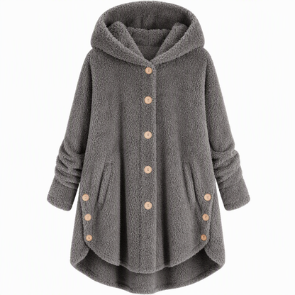 🌸Loose Plus-Size, Durable & Versatile🧥 Women's Fleece Hooded Coat