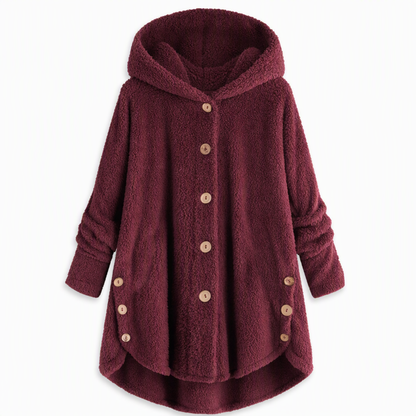 🌸Loose Plus-Size, Durable & Versatile🧥 Women's Fleece Hooded Coat