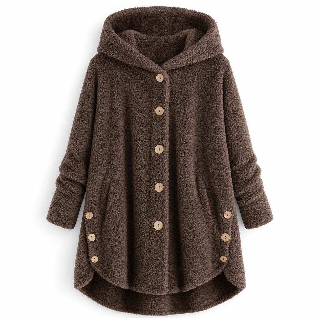 🌸Loose Plus-Size, Durable & Versatile🧥 Women's Fleece Hooded Coat