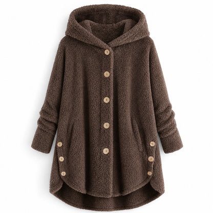 🌸Loose Plus-Size, Durable & Versatile🧥 Women's Fleece Hooded Coat